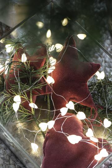 Lichterkette mit Herzen (In- & Outdoor)